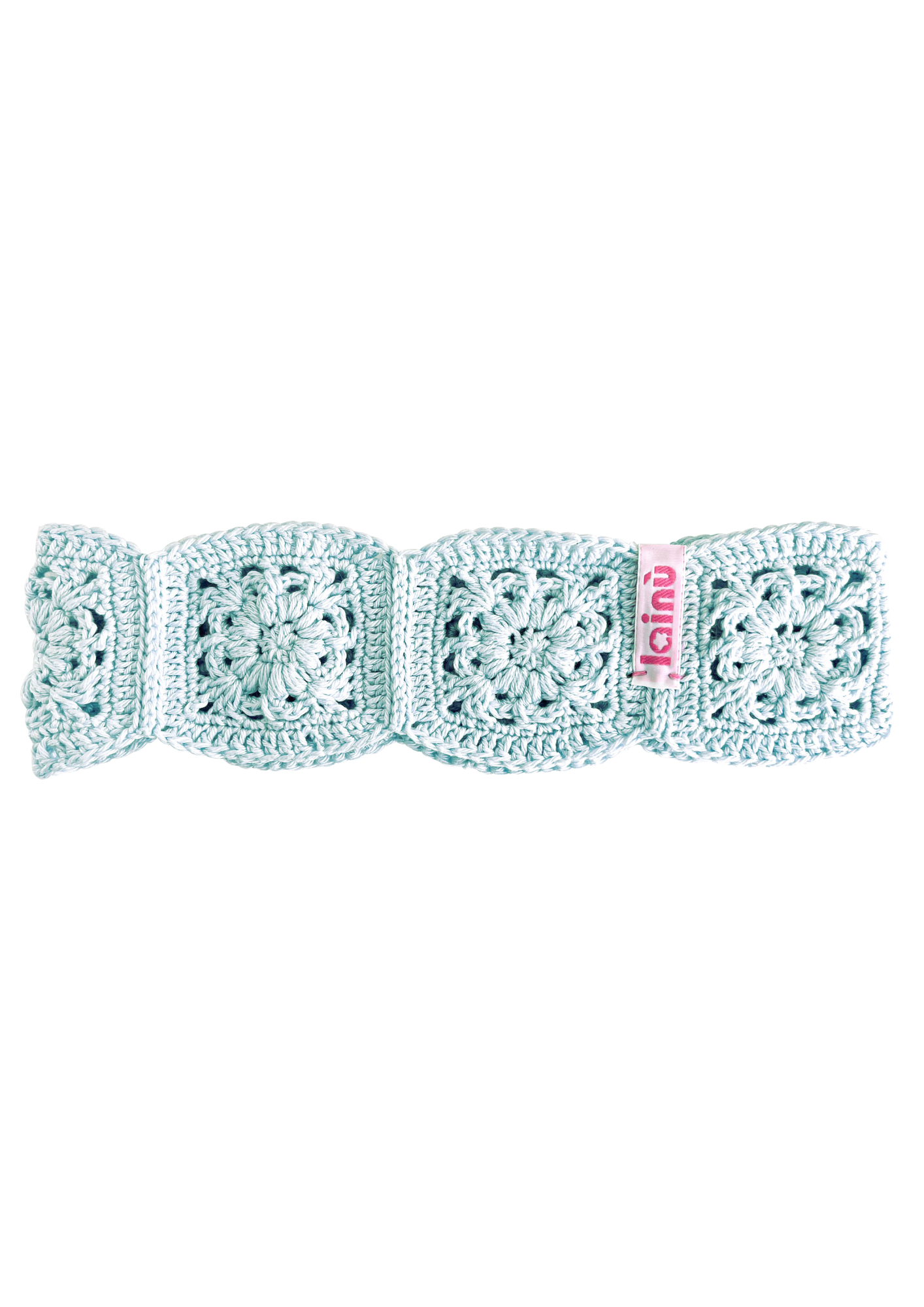 Bandeau granny square fleurs bleu