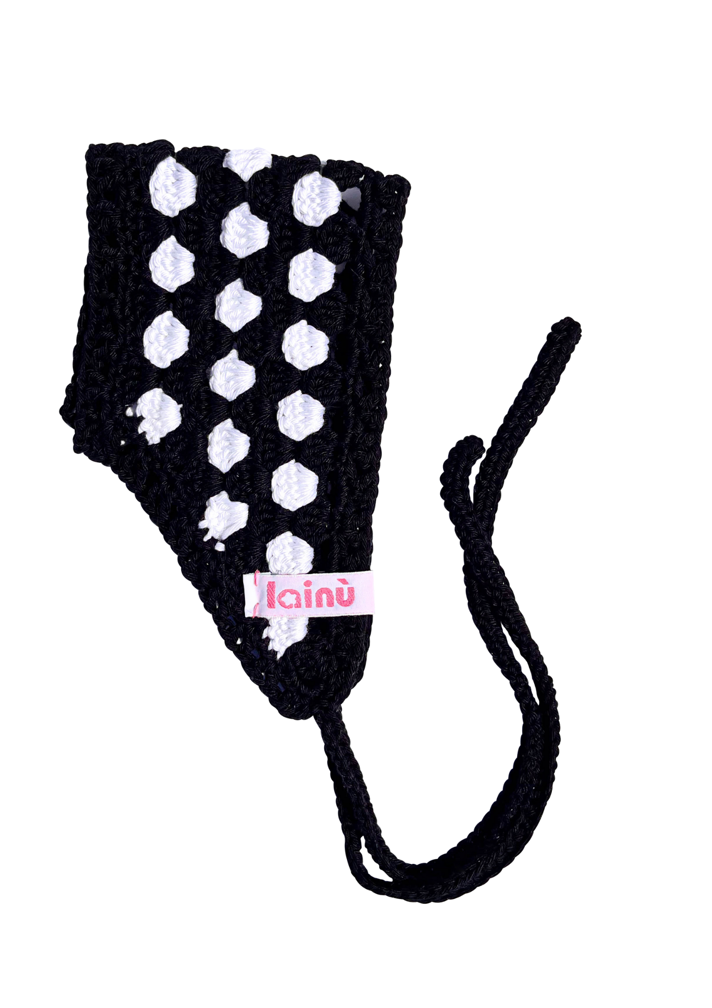 Bandeau en crochet motif polkadot.