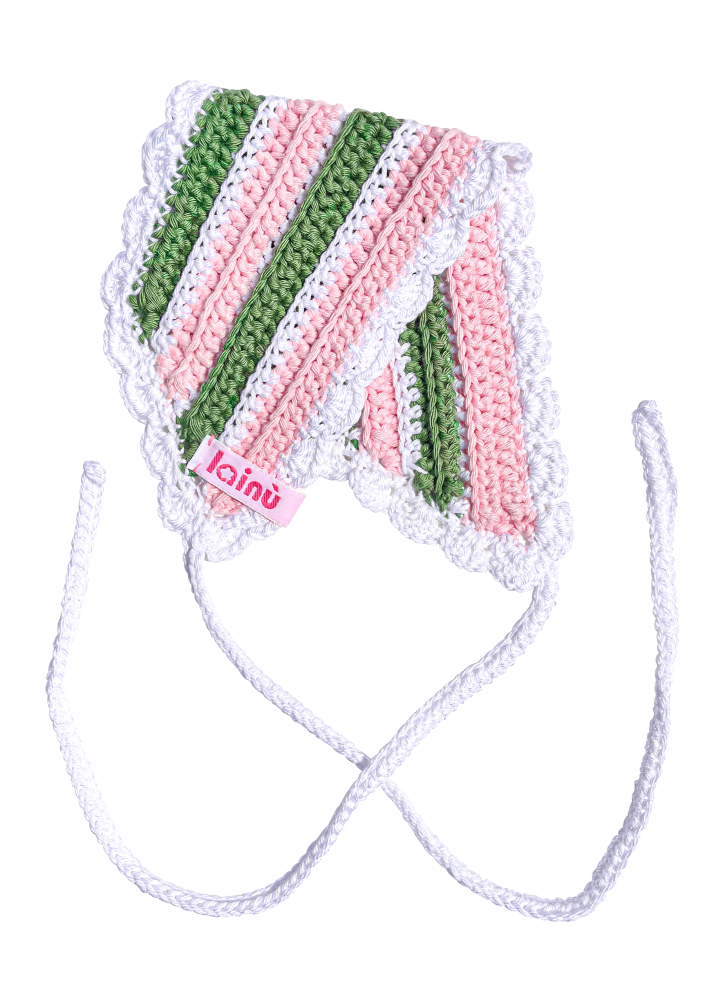 Bandeau en crochet à rayures multicolor.