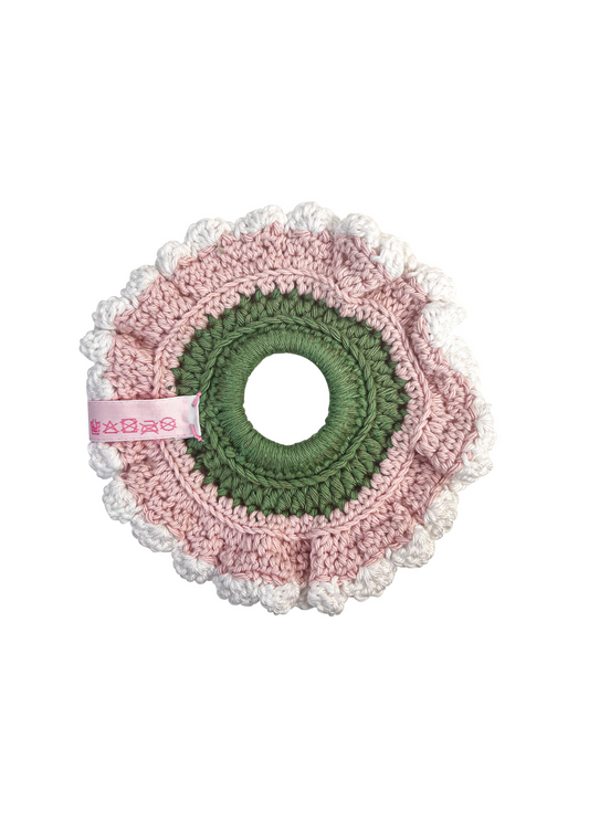 Scrunchie en crochet et coton