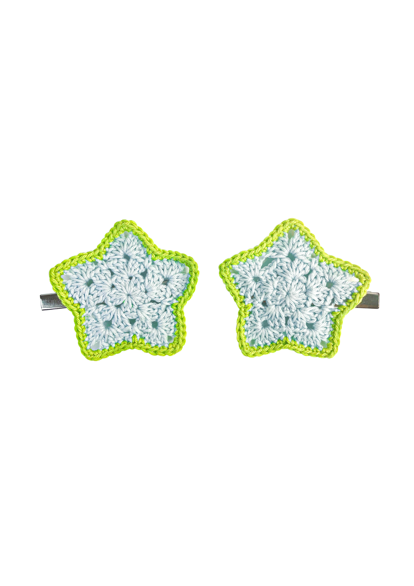 Pinces pour les cheveux avec étoiles en crochet