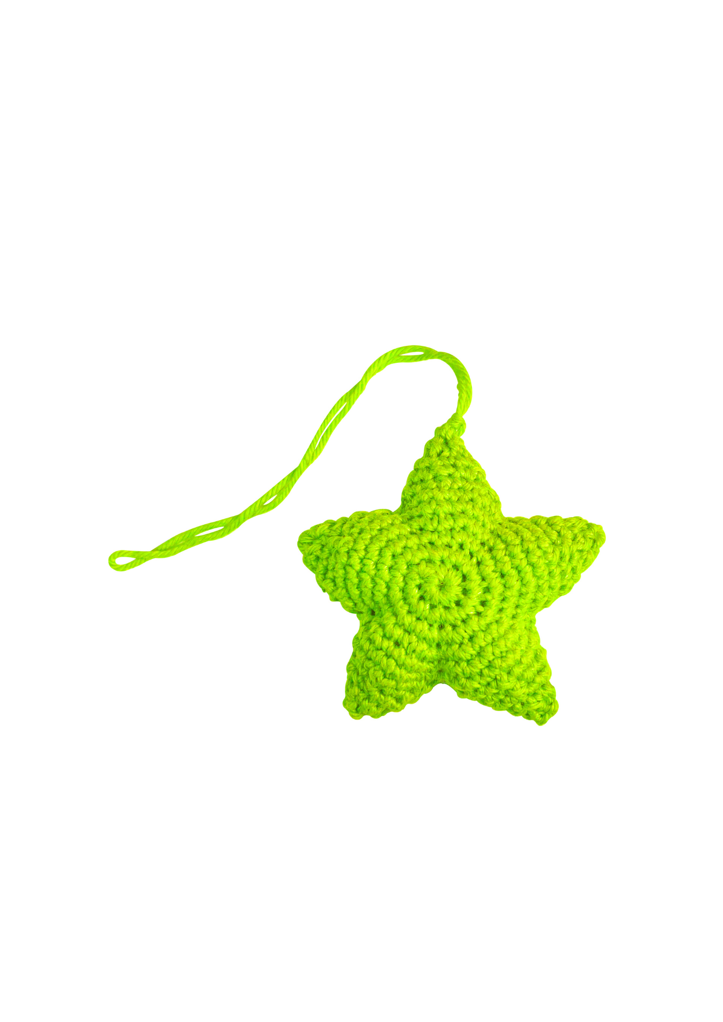 Porte-clés en crochet, forme d'étoile verte