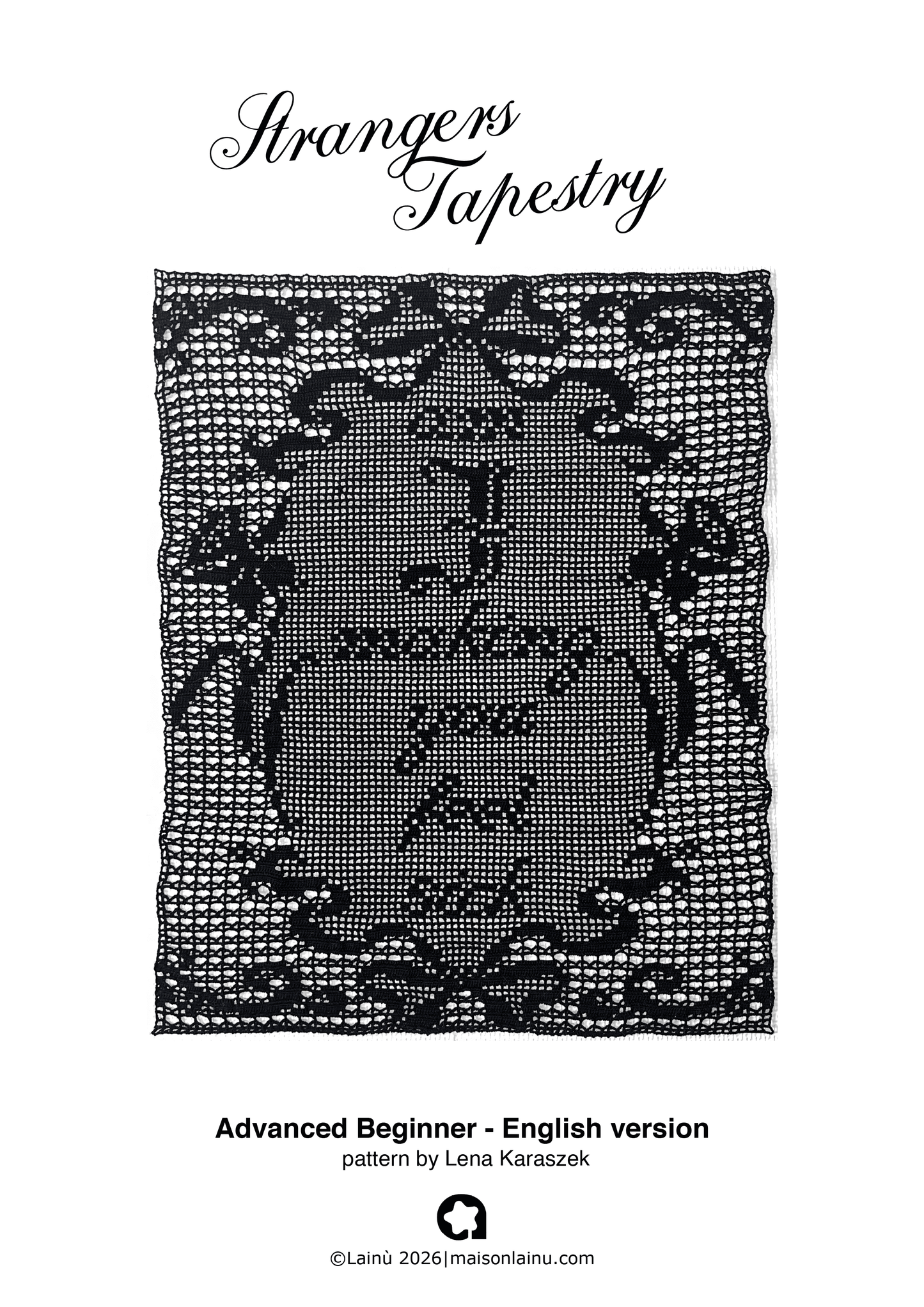 Crochet pattern, filet crochet tapestry, ethel cain