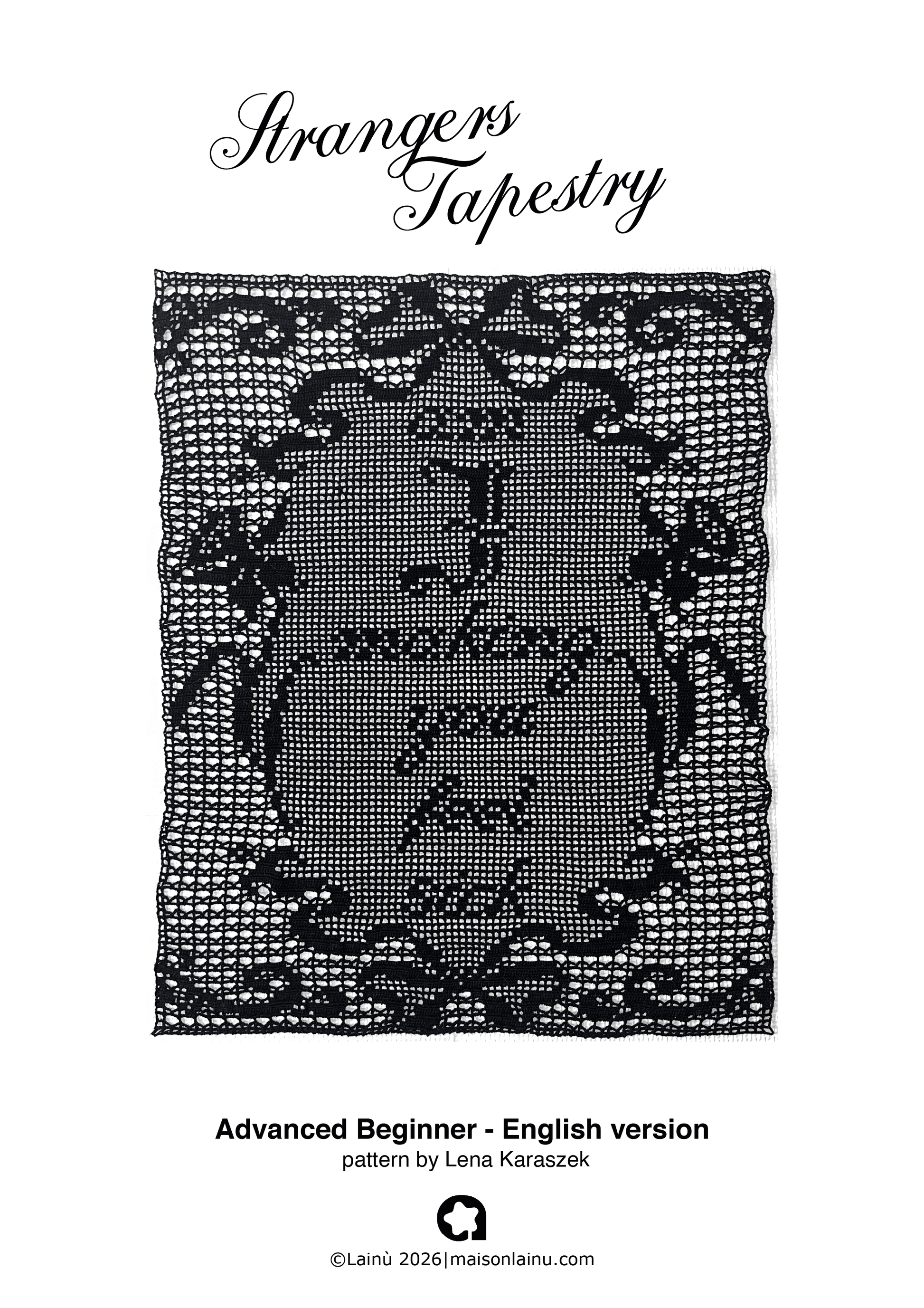 Crochet pattern, filet crochet tapestry, ethel cain