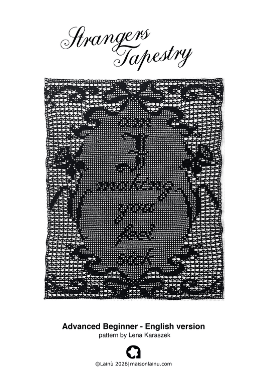 Crochet pattern, filet crochet tapestry, ethel cain