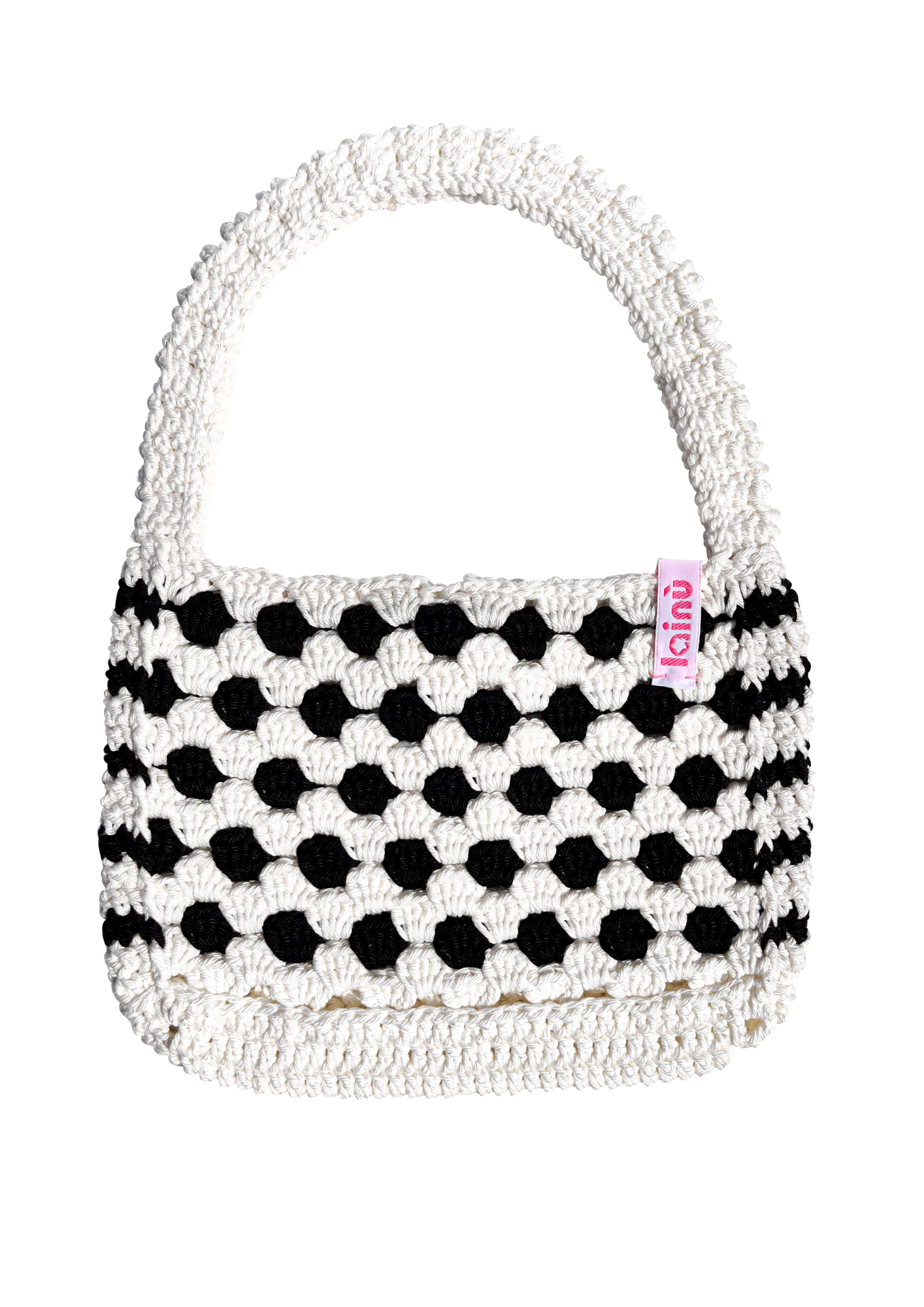 Sac à main en crochet motif polka dot