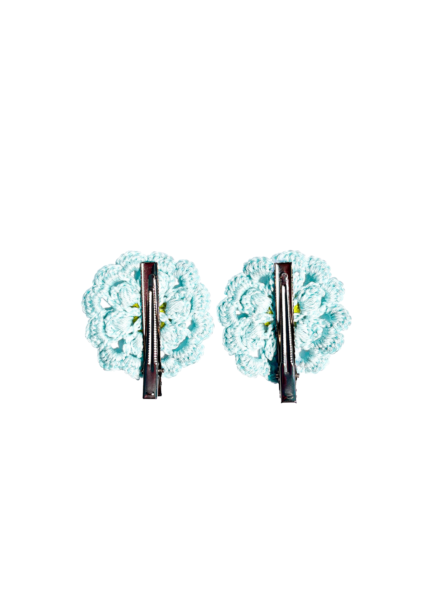 Pinces cheveux fleurs crochet.