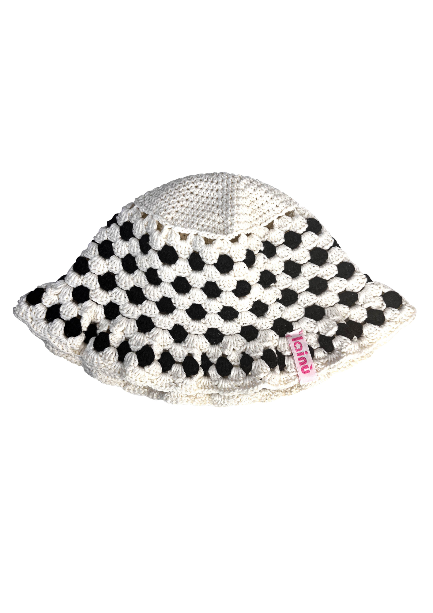 Chapeau en crochet motif polka dot