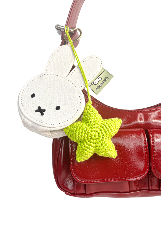 Porte-clés en crochet, forme d'étoile verte